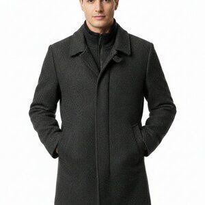🧥 CIGLIANO Stylish Italian Coat Men's Sz (M) Dark Gray Wool Blend Winter Jacket